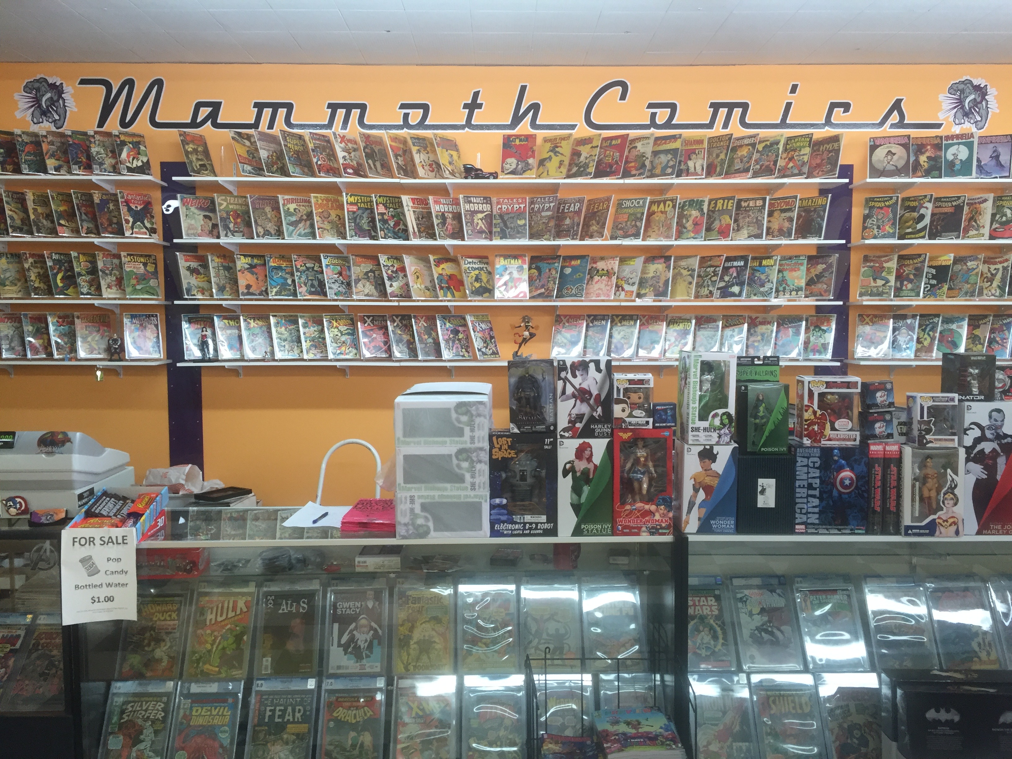 The Back Wall at Mammoth Comics